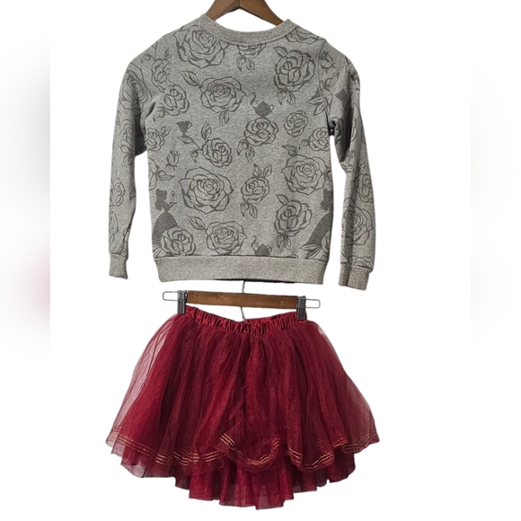 Disney Belle Matching Outfit | Pullover Sweater, Layered Tutu | Size 7/8Y - Picture 2 of 13